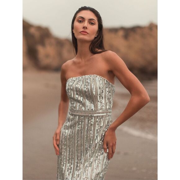 NWT MAC DUGGAL Embellished Strapless Column Dress Size US 10 $798 - Picture 2 of 12